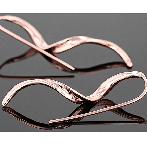 Twisted Copper Drop Earrings - Picture 5 of 6